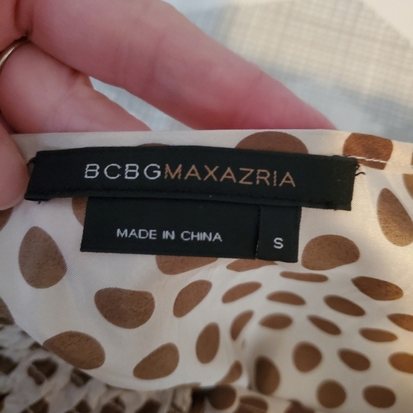 BCBGMAXAZRIA Shift Dress Small‎ 100% Silk Polka dot Long sleeve Lightweight - Picture 3 of 11